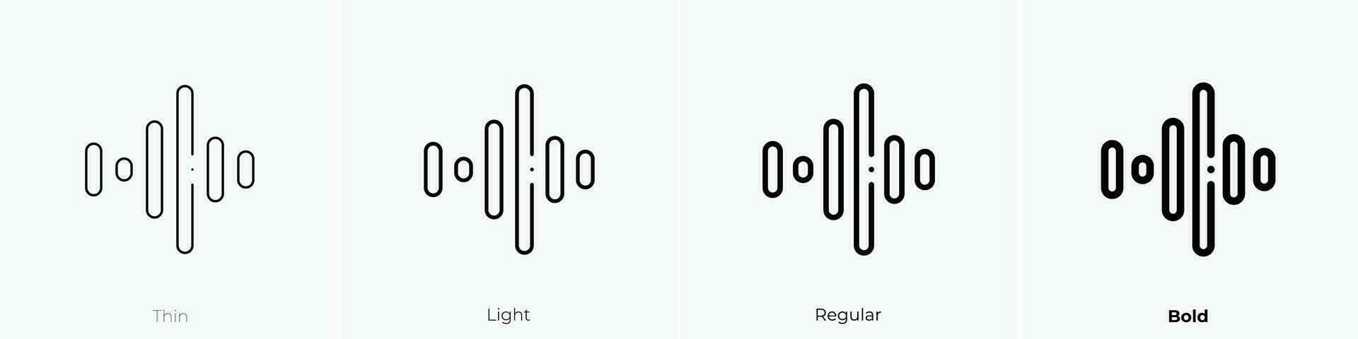 sound wave icon. Thin, Light, Regular And Bold style design isolated on white background vector