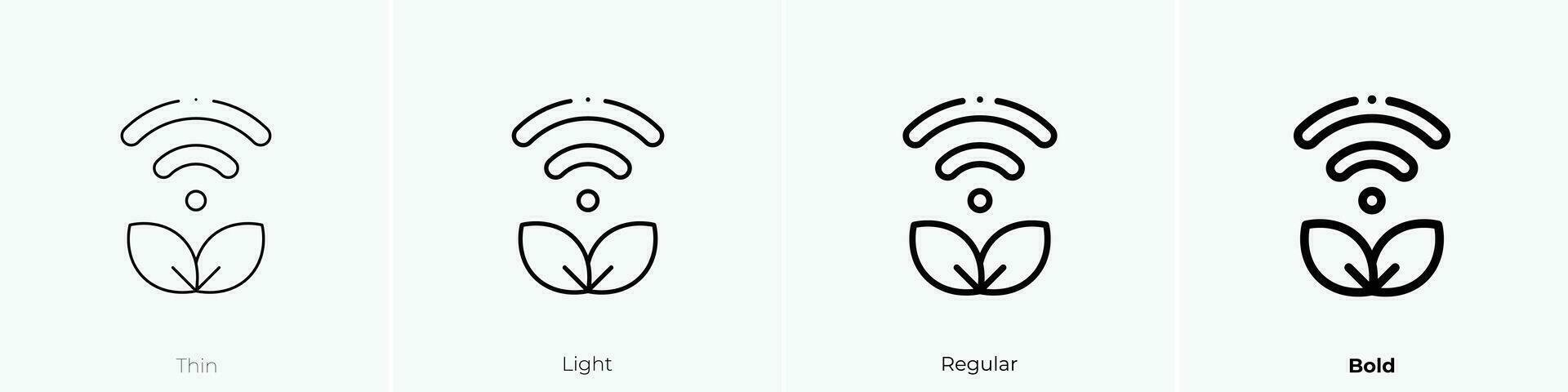smart farm icon. Thin, Light, Regular And Bold style design isolated on white background vector