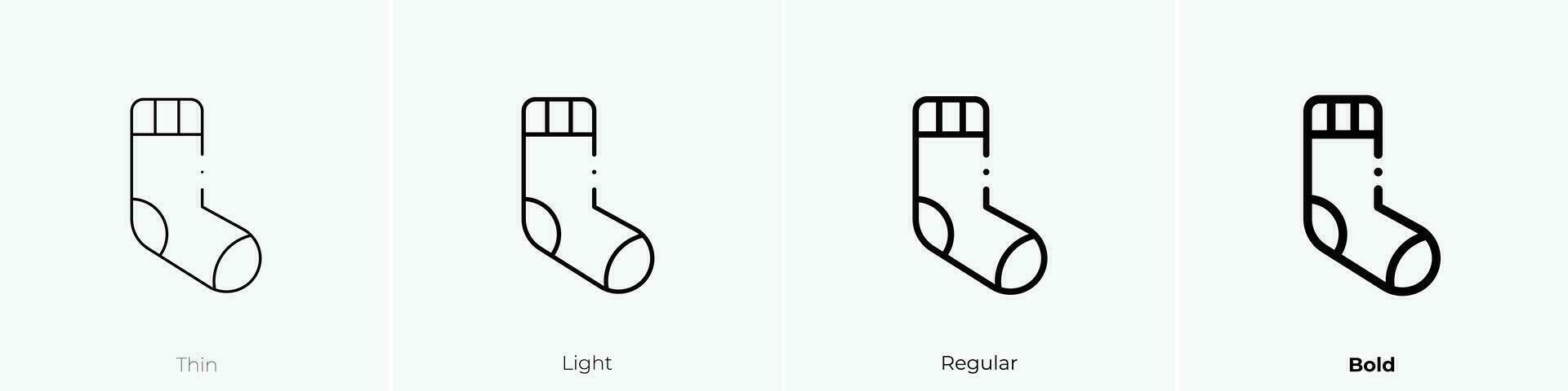 sock icon. Thin, Light, Regular And Bold style design isolated on white background vector