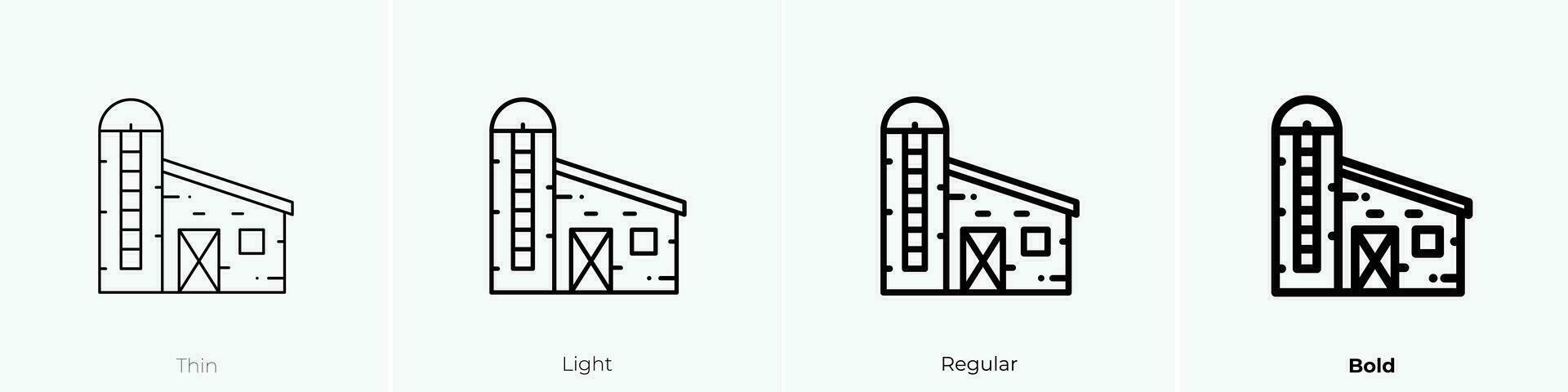 silo icono. delgado, luz, regular y negrita estilo diseño aislado en blanco antecedentes vector