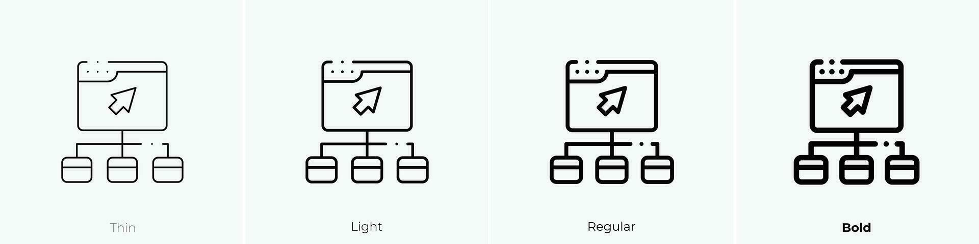 sitemap icon. Thin, Light, Regular And Bold style design isolated on white background vector