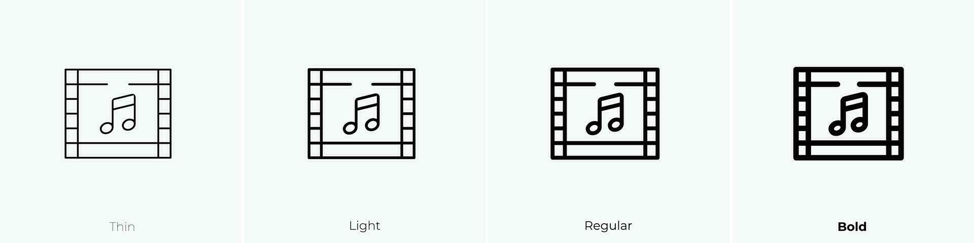 soundtrack icon. Thin, Light, Regular And Bold style design isolated on white background vector