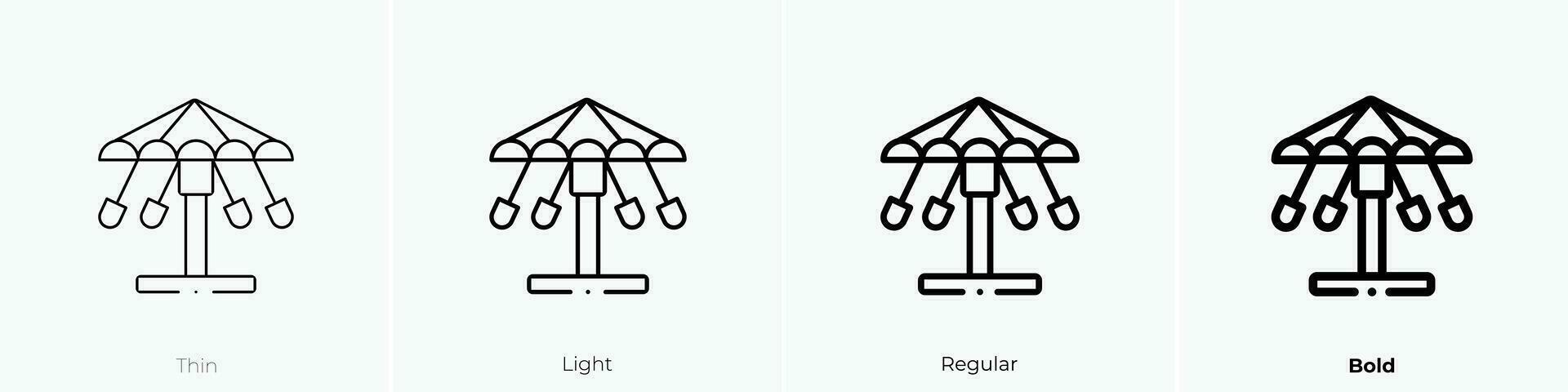 spinning wheel icon. Thin, Light, Regular And Bold style design isolated on white background vector