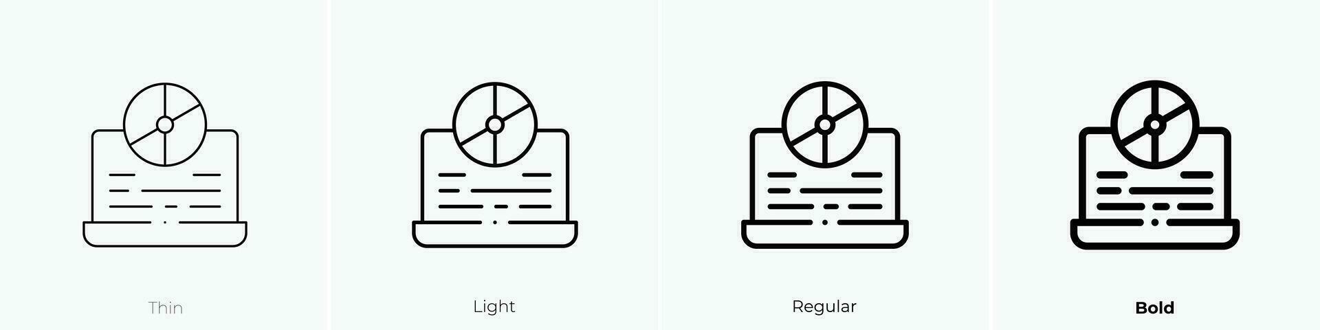 software icon. Thin, Light, Regular And Bold style design isolated on white background vector
