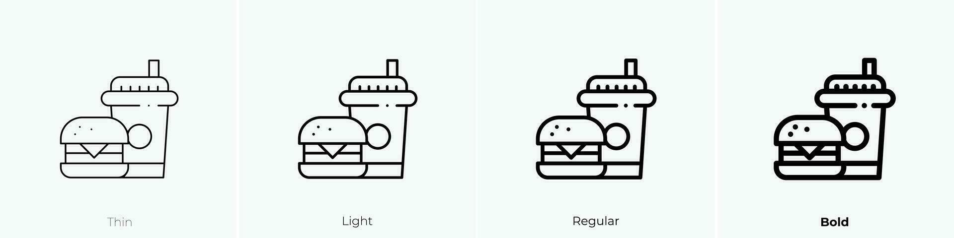 snack icon. Thin, Light, Regular And Bold style design isolated on white background vector