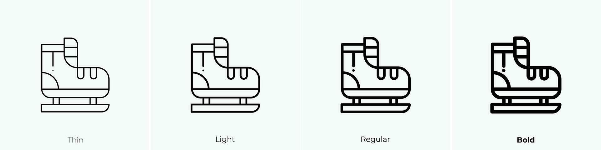 patinar icono. delgado, luz, regular y negrita estilo diseño aislado en blanco antecedentes vector