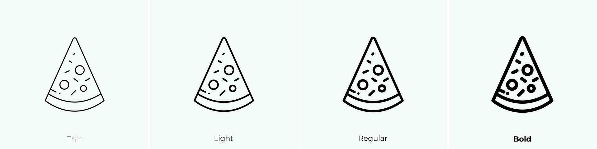 slice icon. Thin, Light, Regular And Bold style design isolated on white background vector