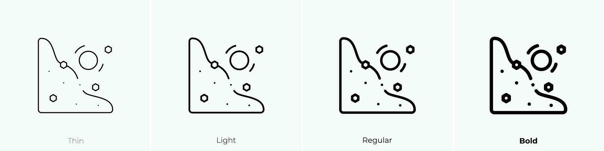 bola de nieve icono. delgado, luz, regular y negrita estilo diseño aislado en blanco antecedentes vector