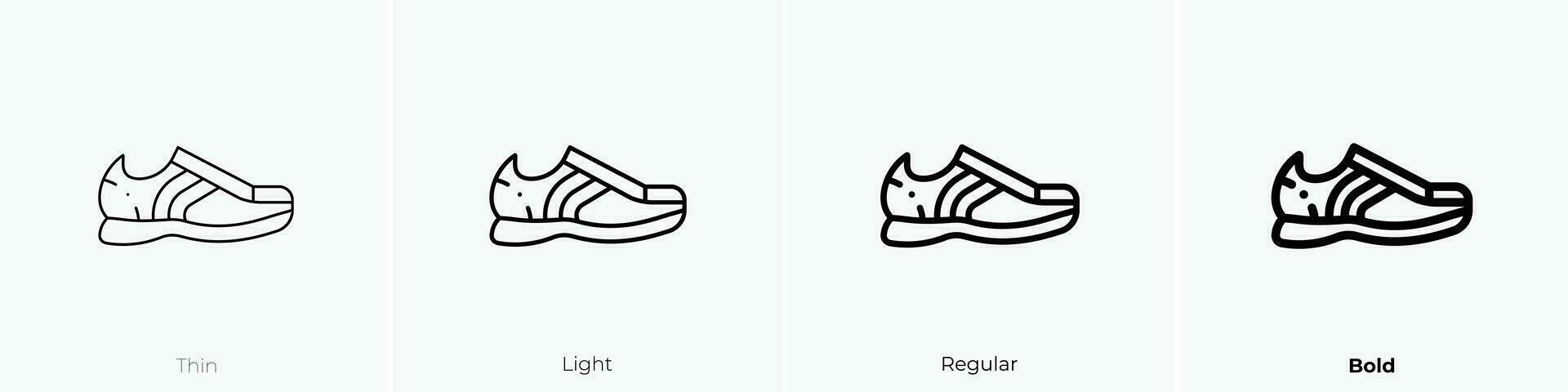sneakers icon. Thin, Light, Regular And Bold style design isolated on white background vector