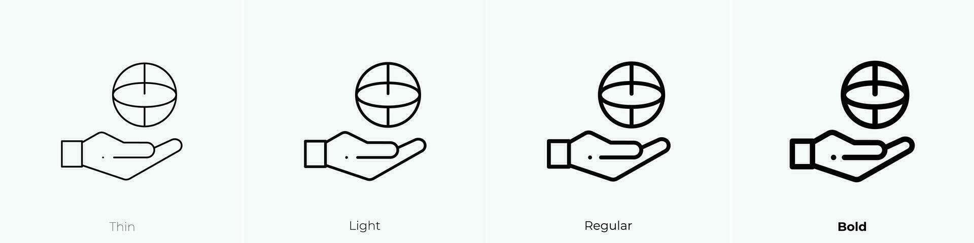 sphere icon. Thin, Light, Regular And Bold style design isolated on white background vector