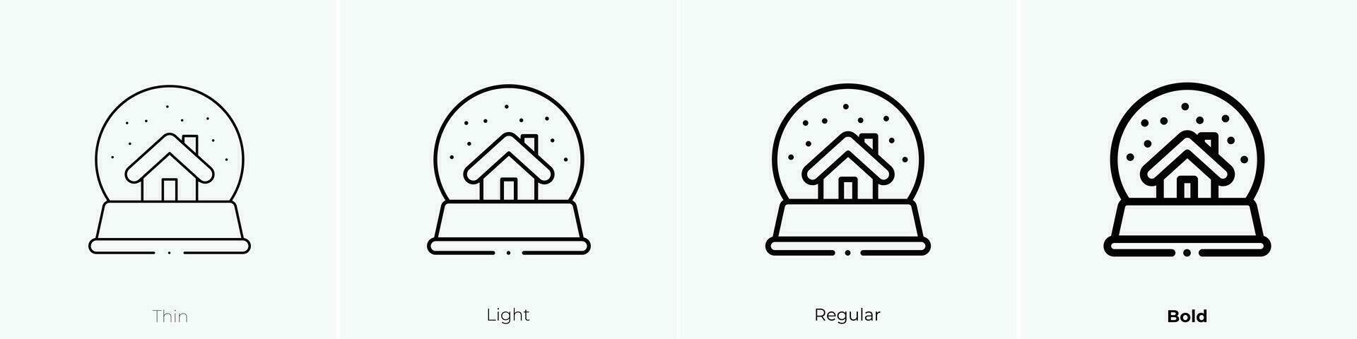 snowglobe icon. Thin, Light, Regular And Bold style design isolated on white background vector