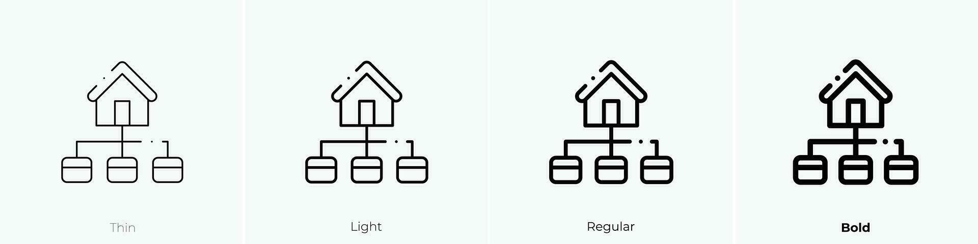 sitemap icon. Thin, Light, Regular And Bold style design isolated on white background vector