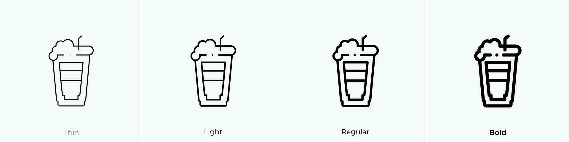 sparkling drink icon. Thin, Light, Regular And Bold style design isolated on white background vector