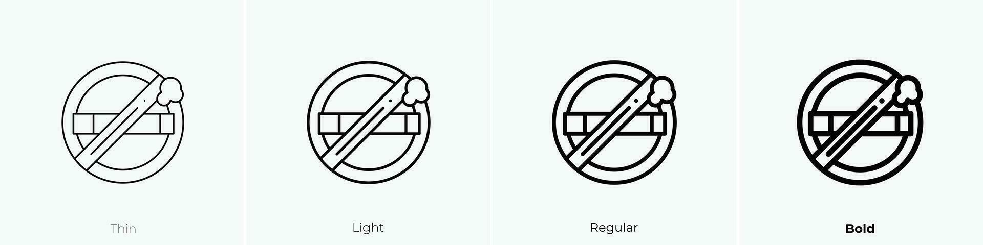 smoking icon. Thin, Light, Regular And Bold style design isolated on white background vector