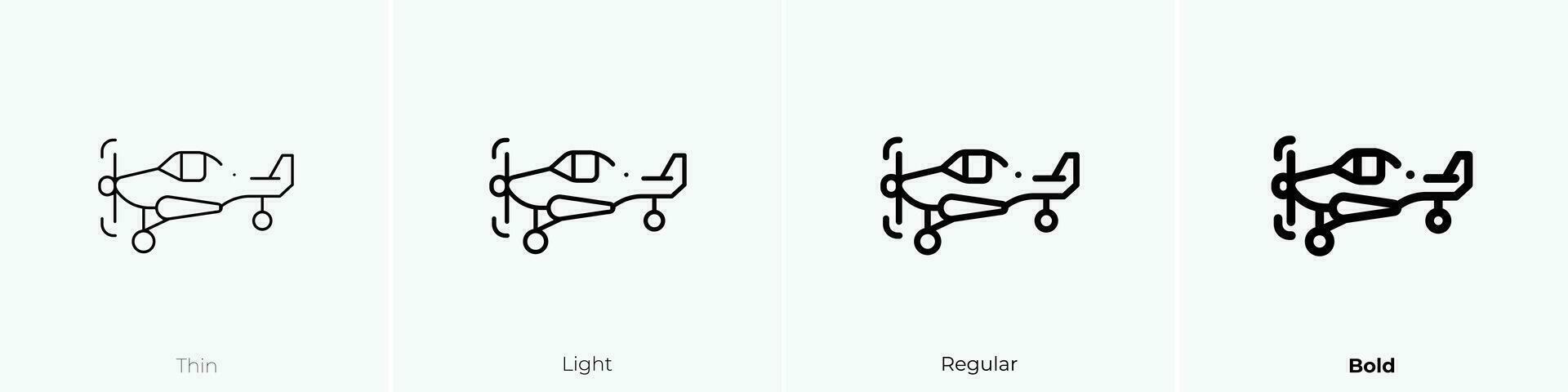 small plane icon. Thin, Light, Regular And Bold style design isolated on white background vector