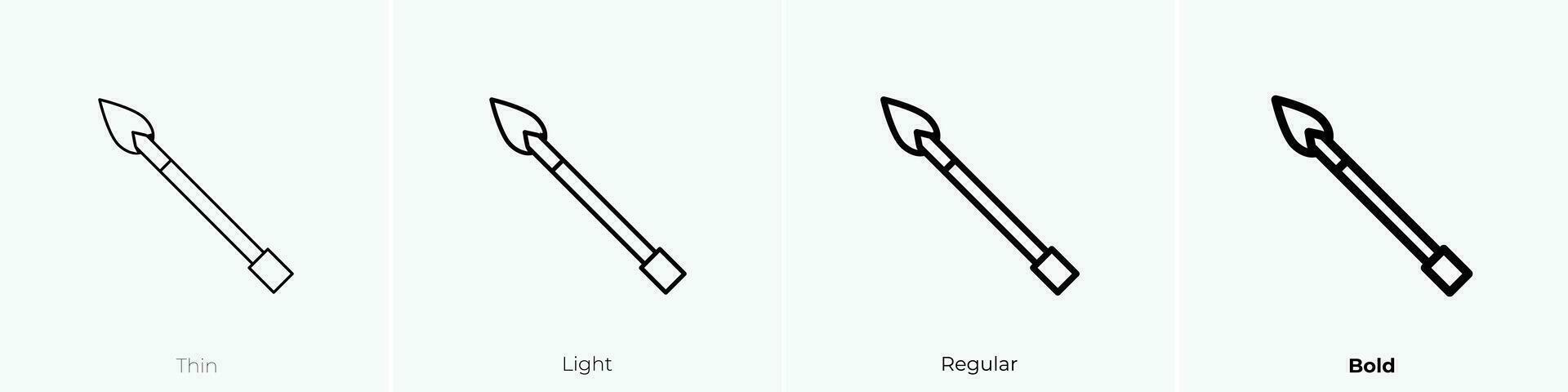 spear icon. Thin, Light, Regular And Bold style design isolated on white background vector