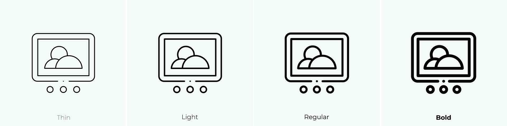 slider icon. Thin, Light, Regular And Bold style design isolated on white background vector