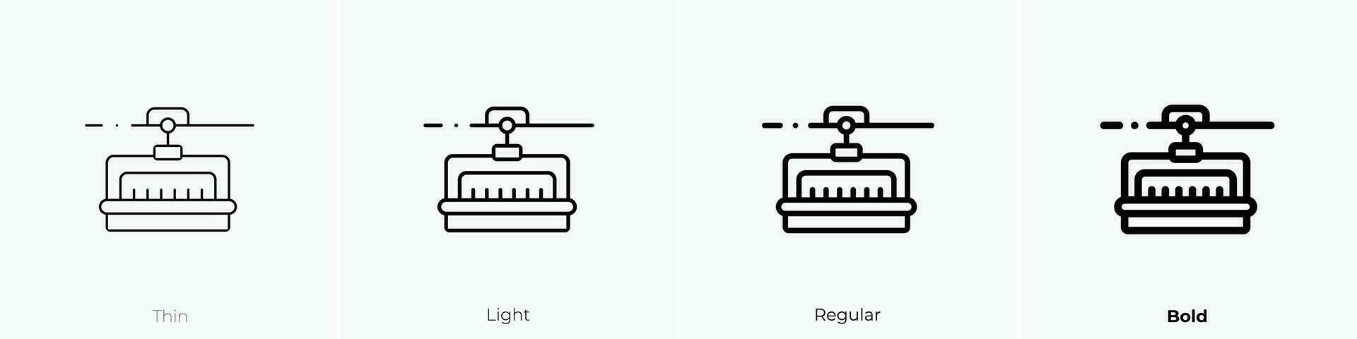ski lift icon. Thin, Light, Regular And Bold style design isolated on white background vector