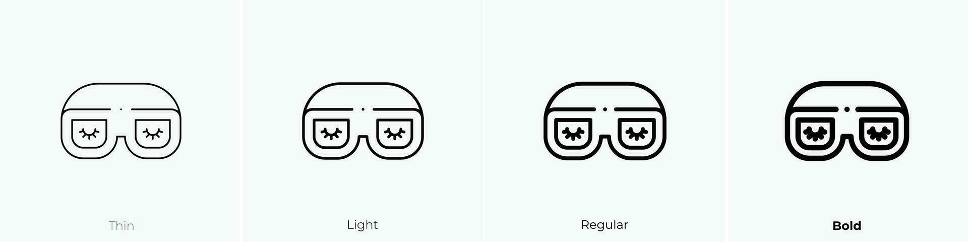 sleeping mask icon. Thin, Light, Regular And Bold style design isolated on white background vector
