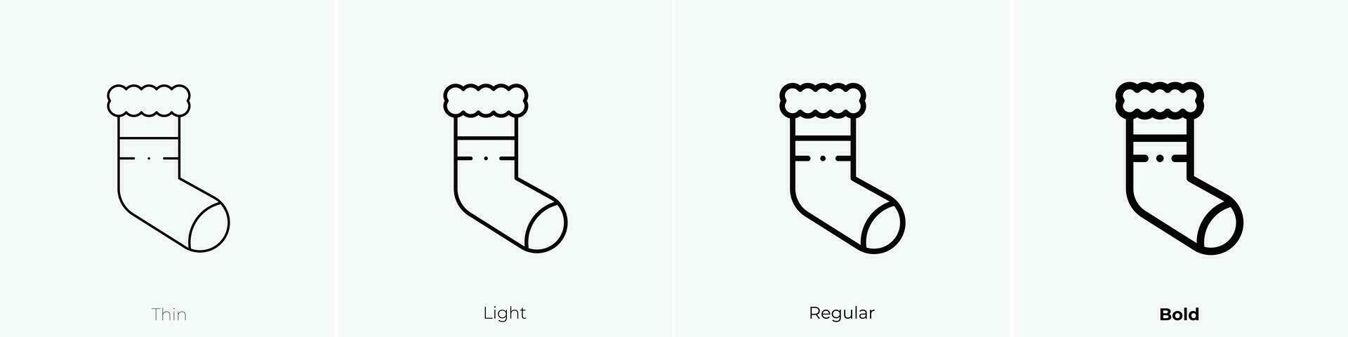 sock icon. Thin, Light, Regular And Bold style design isolated on white background vector
