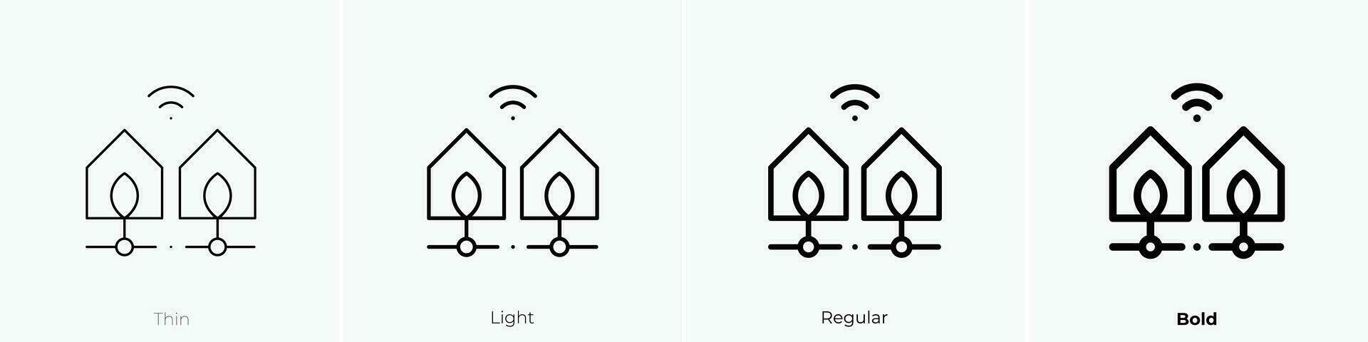 smart farm icon. Thin, Light, Regular And Bold style design isolated on white background vector
