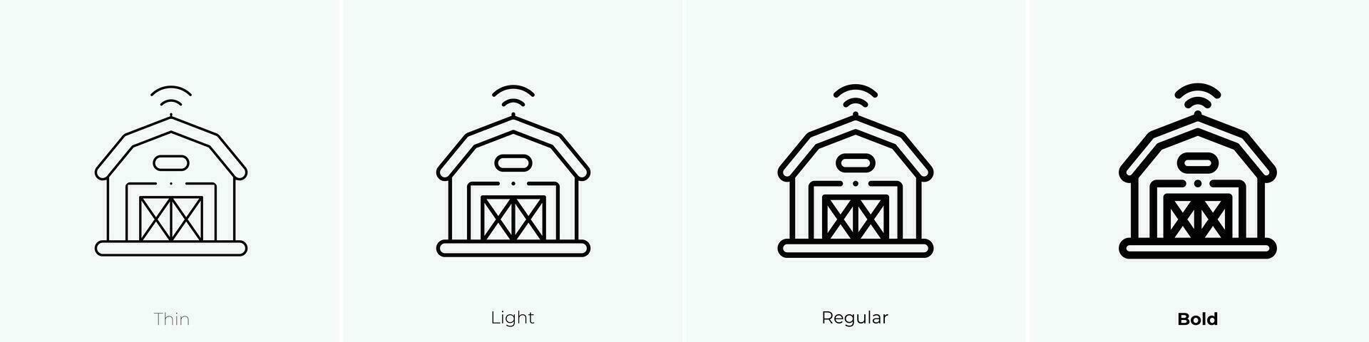 smart farm icon. Thin, Light, Regular And Bold style design isolated on white background vector
