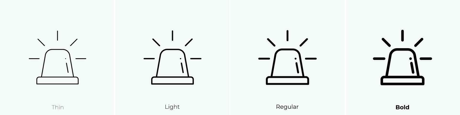 siren icon. Thin, Light, Regular And Bold style design isolated on white background vector