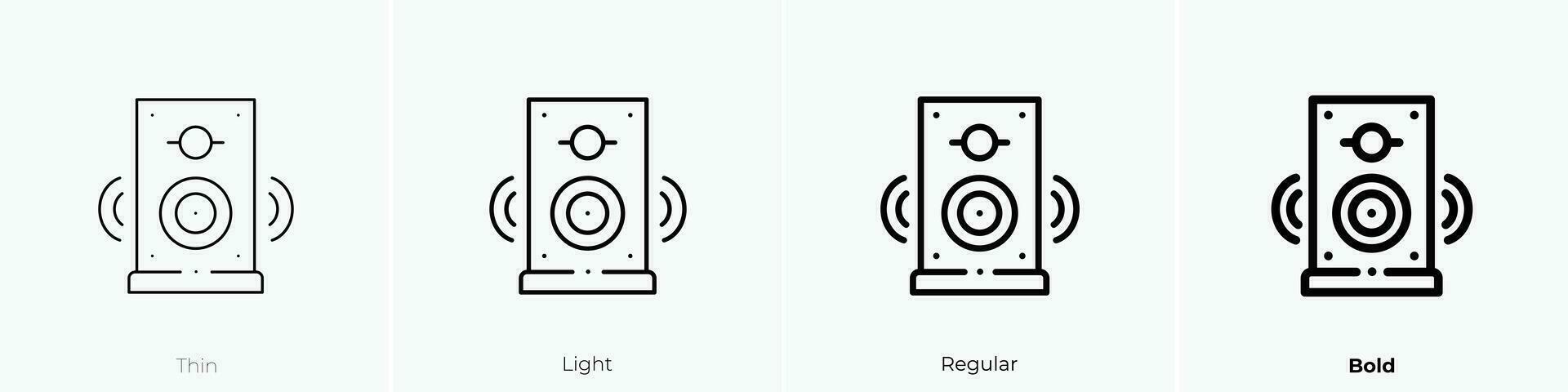 altavoz icono. delgado, luz, regular y negrita estilo diseño aislado en blanco antecedentes vector