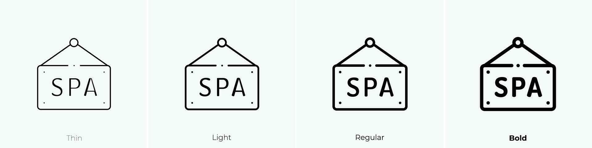 spa icon. Thin, Light, Regular And Bold style design isolated on white background vector