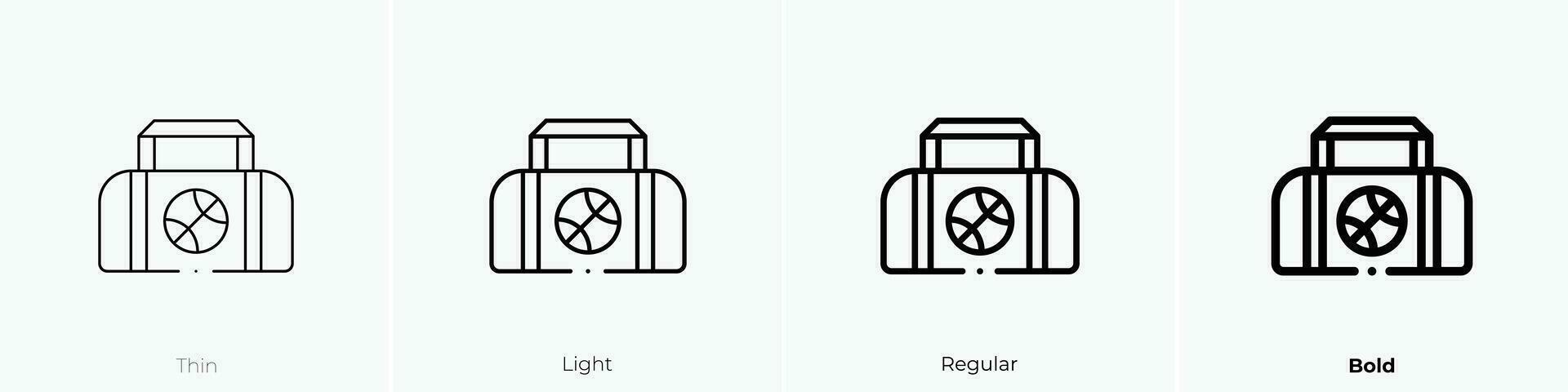 sport bag icon. Thin, Light, Regular And Bold style design isolated on white background vector