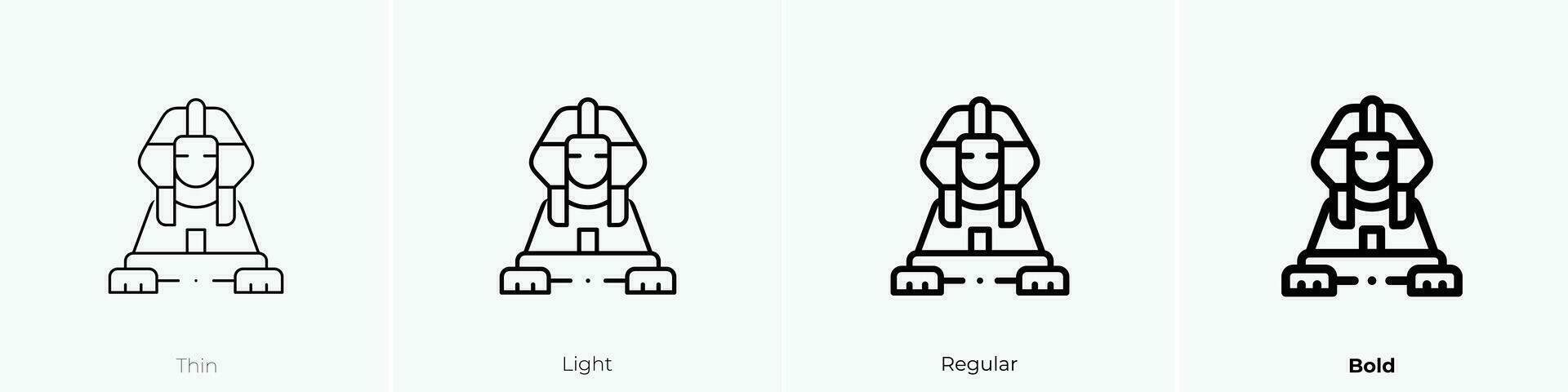 sphinx icon. Thin, Light, Regular And Bold style design isolated on white background vector