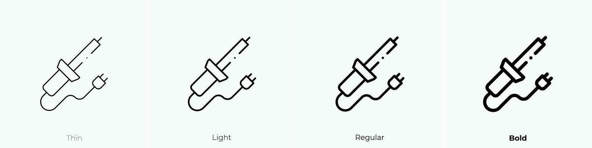 soldering iron icon. Thin, Light, Regular And Bold style design isolated on white background vector
