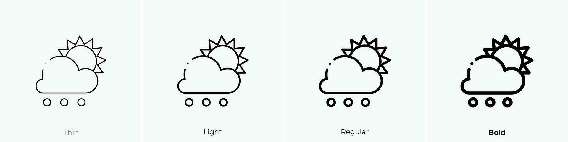 snow icon. Thin, Light, Regular And Bold style design isolated on white background vector