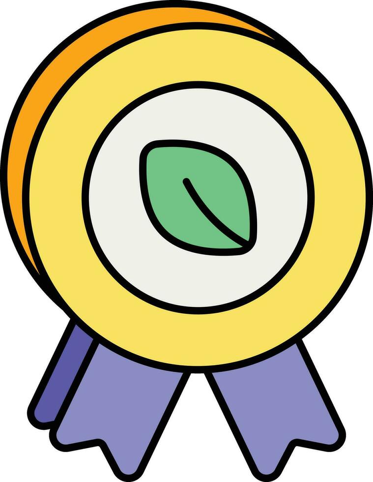 eco badge color outline icon design vector