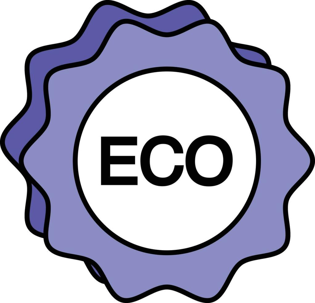 eco sign color outline icon design vector