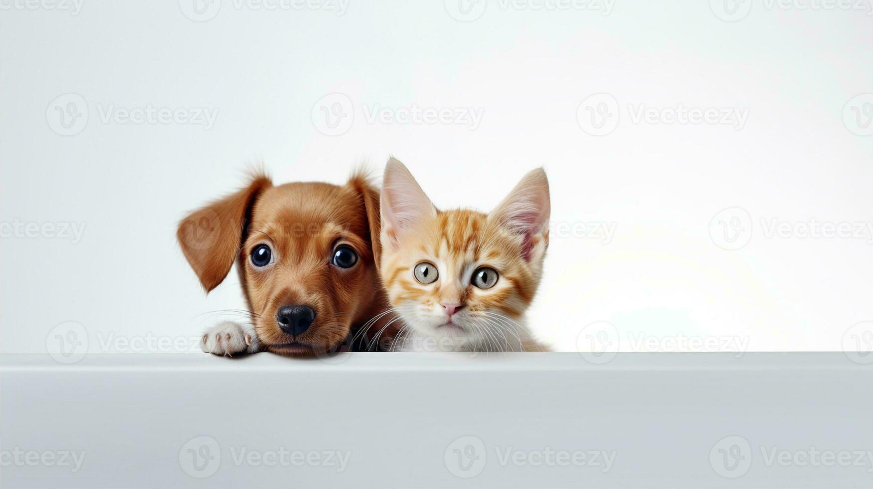 gato y perro, antecedentes con Copiar espacio. generativo ai foto