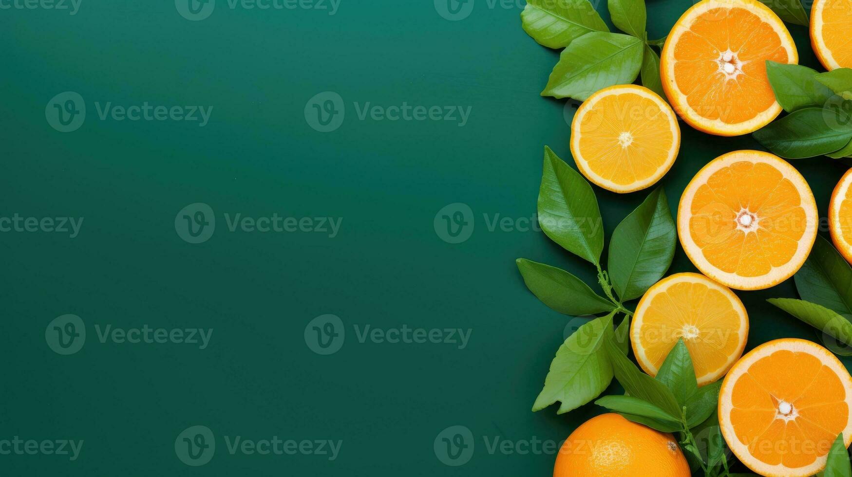 Orange and slice, citrus fruit, isolated background. Generative AI photo