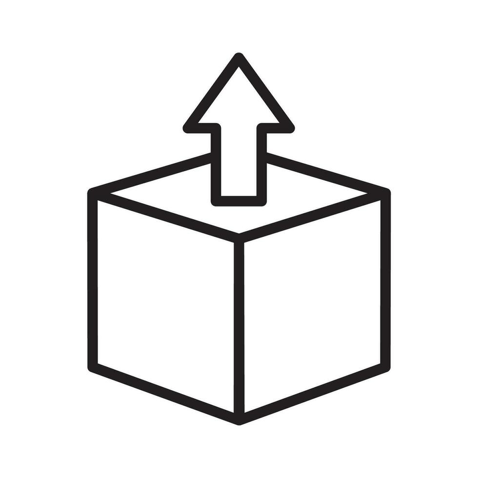 abierto caja paquete símbolo icono vector diseño ilustración