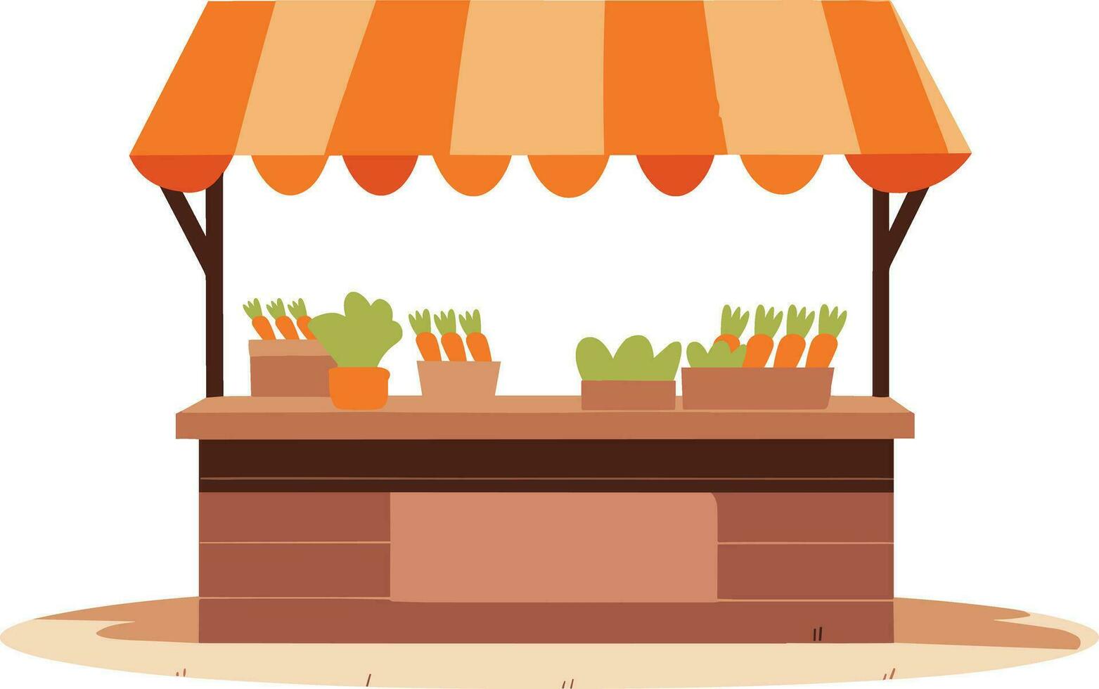 Hand Drawn Shop stall for farmers in flat style vector