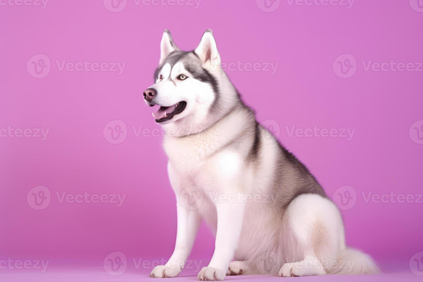 Cute Siberian Husky in nature national geography. Wide life animals. AI Generated. photo