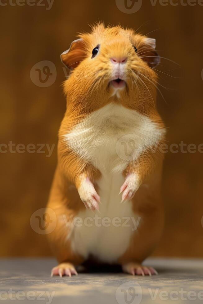 Very cute baby Guinea pig in nature wide life animals. AI Generated. photo