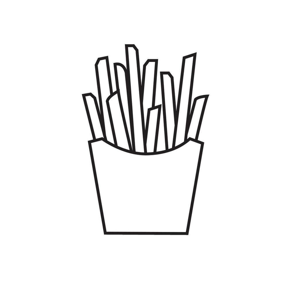 Fast Food French Fries icon illustration. vector