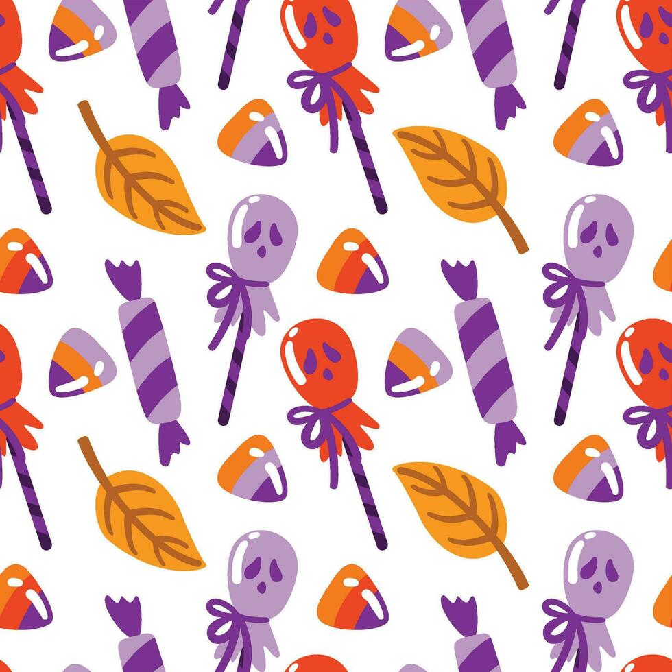 Halloween candy, lollipops. Childish print.  Seamless pattern. vector