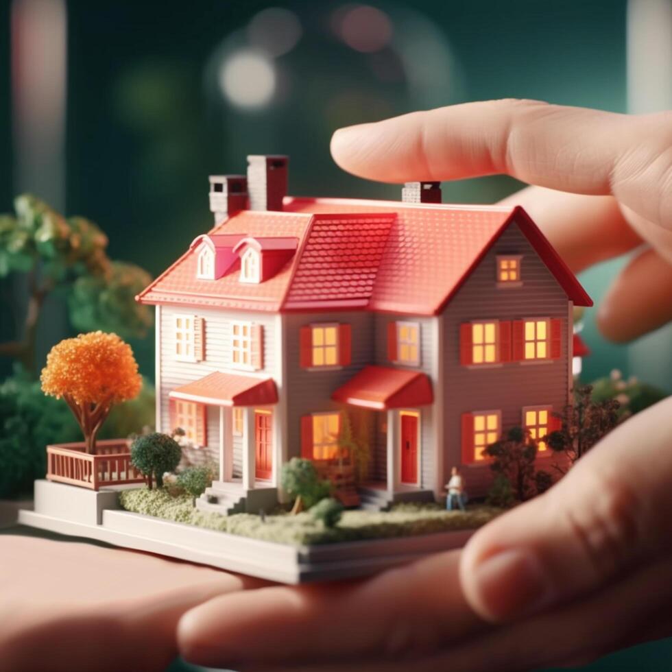 Free photo of real estate or property for template, social media design, architect designing and building a model house.