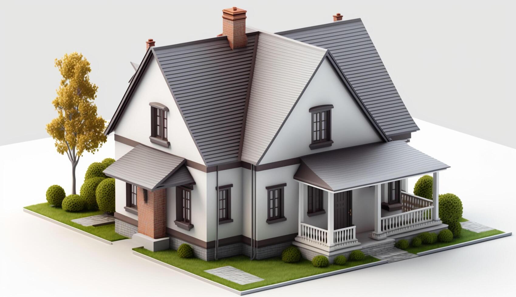 Free photo of real estate or property for template, social media design, architect designing and building a model house.