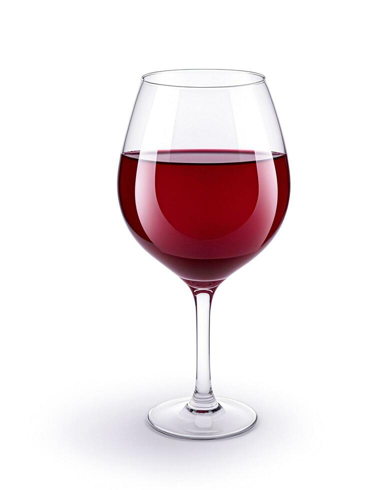 Red Wine In A Glass Cup On A White Background photo