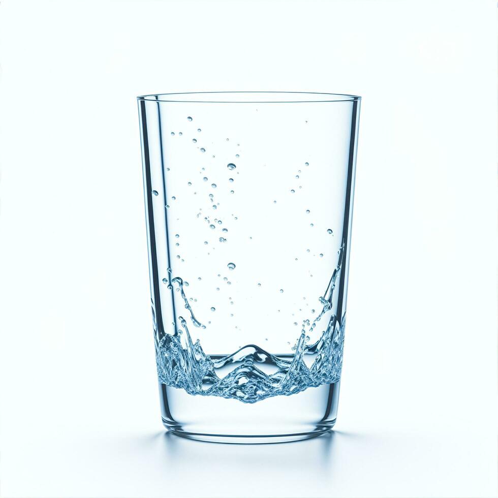 Glass Of Water On A White Background Isolated photo