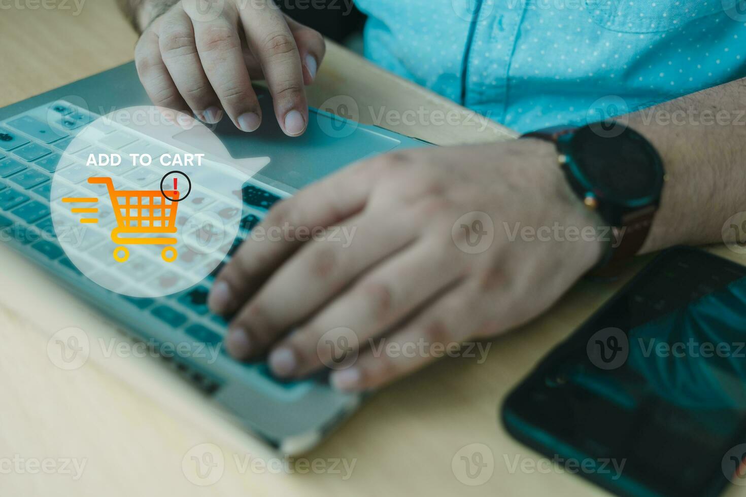 Add to cart on online store. E-commerce add to cart online shopping business technology internet concept photo