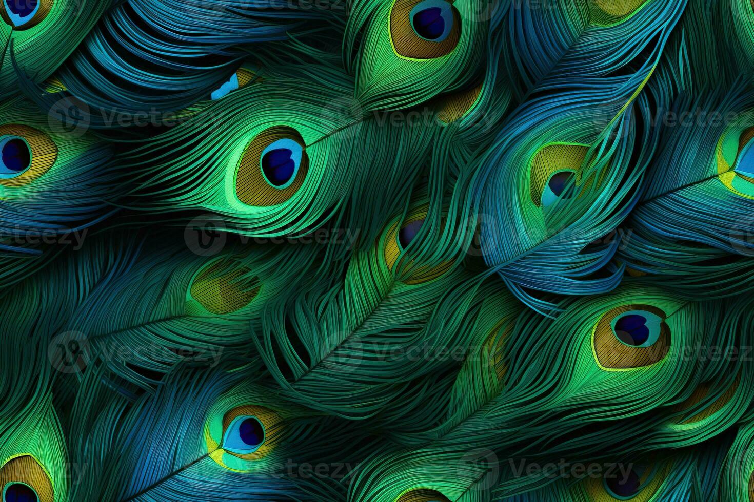 Colorful feathers, peacock feather pattern. Bright background photo