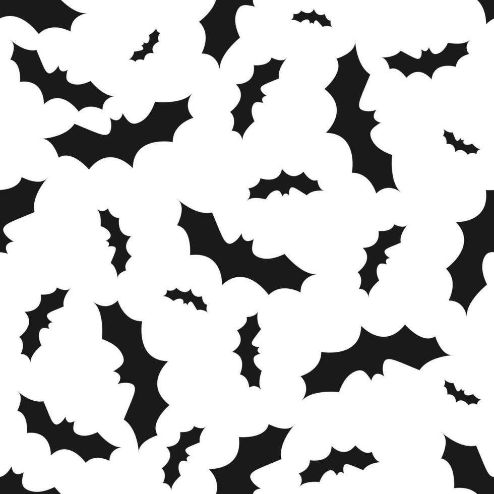 Halloween bat silhouette. Seamless pattern for wrapping paper, clothes print, fabrics, packaging vector